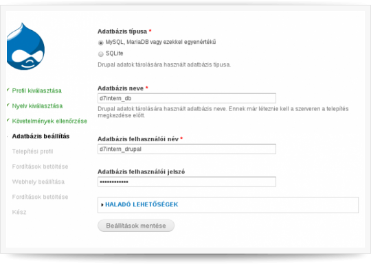 Adatbázis beállítása | Drupal 7 telepítése CPANEL tárhelyre Adatbázis beállítása | Drupal 7 telepítése CPANEL tárhelyre