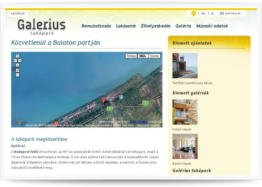 Galerius Lakópark Siófok - elhelyezkedés