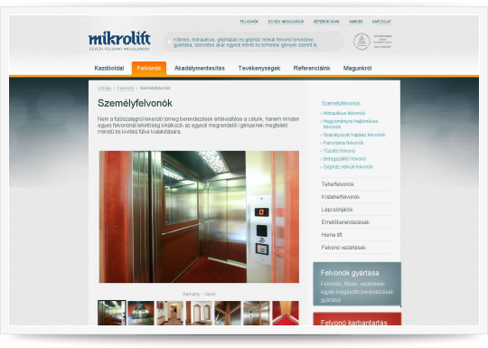 Mikrolift - személyfelvonók