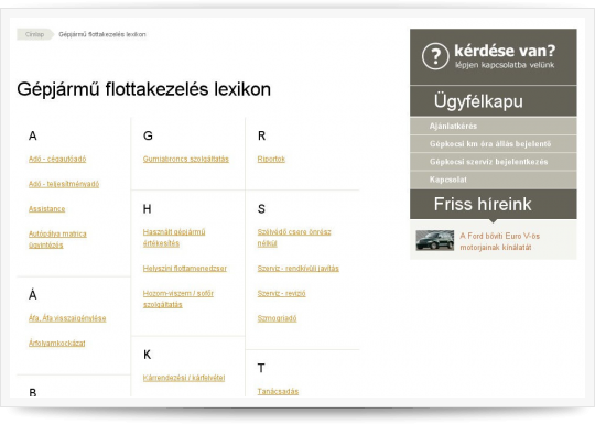 Gépjármű flottakezelés - flottakezelés lexikon
